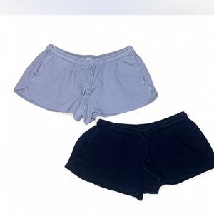 Brandy Melville Light Blue and navy Waffle knit Shorts